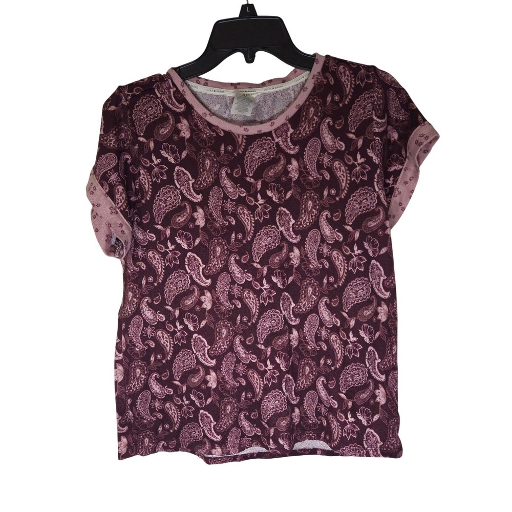 Lucky Brand Paisley Print Pajama Set Women's Size S Top Pants Lounge Sleepwear - Picture 3 of 6